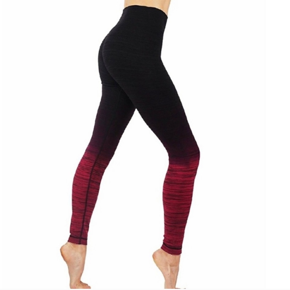CODEFIT Ombré style long leggings black into burgundy - Picture 3 of 4